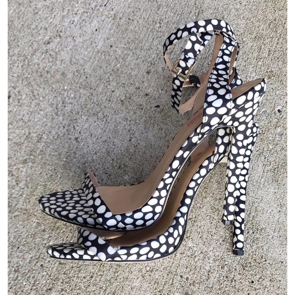 Polka Dot Ankle Strap Heels 9 #0109 #005 - Picture 10 of 11